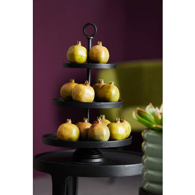 Etagere 3 laags Ø32x48 cm LUTEK zwart