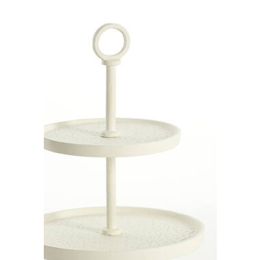 Etagere 3 laags Ø32x48 cm LUTEK crème