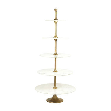 Etagere 5 laags Ø79x175 cm VERMENTINO marmer wit