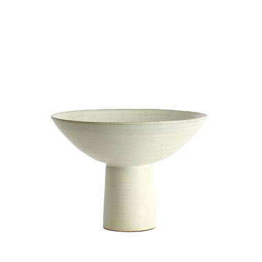 Dish on base Ø35,5x25,5 cm VASCO matt cream-sand
