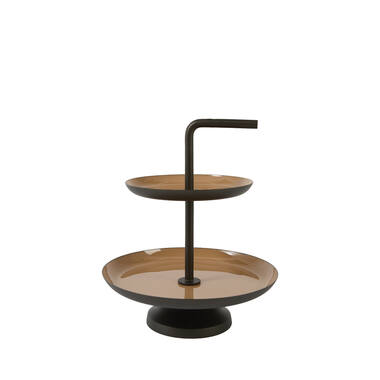 Stand 2 layers Ø26x29 cm RADEBI shiny terra+matt brown-bronz