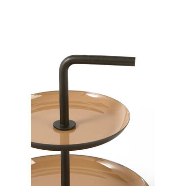 Stand 2 layers Ø26x29 cm RADEBI shiny terra+matt brown-bronz