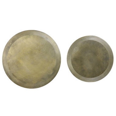 Bijzettafel S/2 Ø40x45+Ø50x52 cm TALCA licht goud