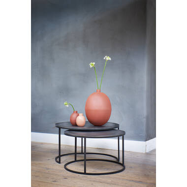 Salontafel S/2 Ø67,5x39,5+Ø75x45 cm TALCA antiek koper+brons
