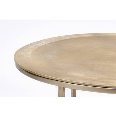 Salontafel S/2 Ø65x39+Ø75x45 cm TALCA licht goud