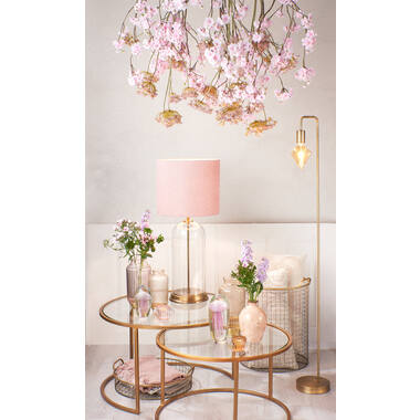 Salontafel S/2 Ø65x39+Ø75x44 cm DUARTE glas-goud