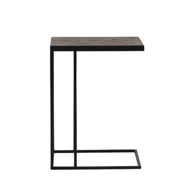 Bijzettafel 45x30x62 cm CHISA mango hout bruin-zwart