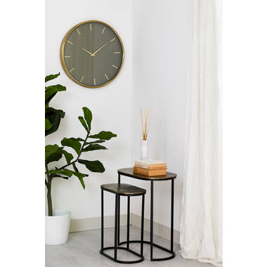 Bijzettafel S/2 max 53x26x53 cm BOCOV antiek brons-zwart