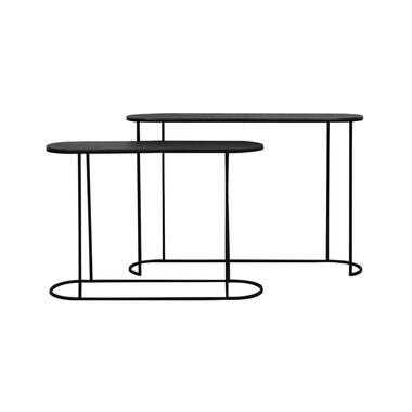 Side table S/2 max 118x28x81 cm BOCOV antiek lood-zwart