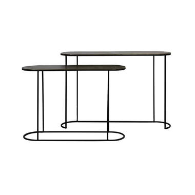 Side table S/2 max 118x28x81 cm BOCOV antiek brons-zwart