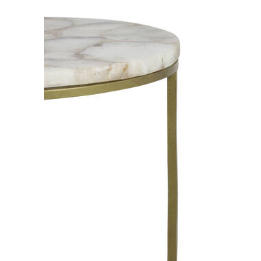Bijzettafel S/2 Ø28x42+Ø41x50 cm AXAT agaat antiek brons