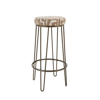 Bar stool Ø41x73 cm ALICE green-grey+beige+brown-bronze
