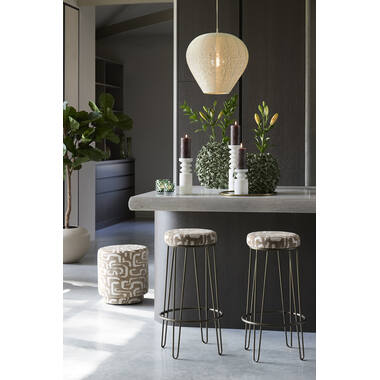 Bar stool Ø41x73 cm ALICE green-grey+beige+brown-bronze