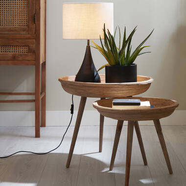 Bijzettafel S/2 Ø46x38,5+Ø56x48 cm COLON naturel