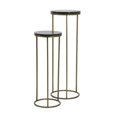 Zuil S/2 Ø30x80+Ø35x100 cm SOBRINA zwart agaat+antiek brons