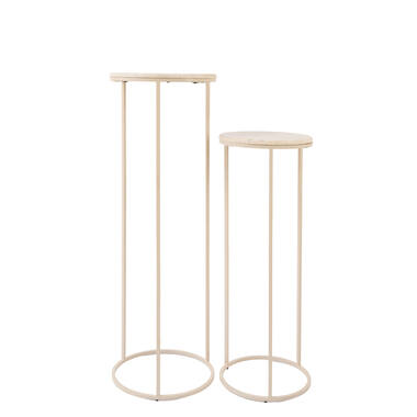 Pillar S/2 Ø32x82+Ø41x102 cm RICARDO travertine sand+beige