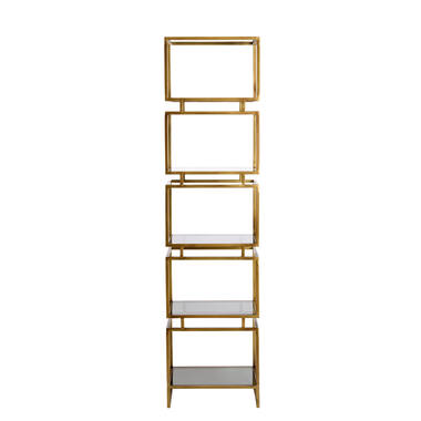 Cabinet 5L 45x35x180 cm LUCAMBO  glass smoked+antique bronze