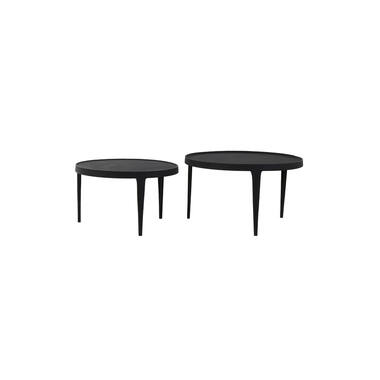 Salontafel S/2 Ø64x39+Ø75x44 cm TOBIAS zwart