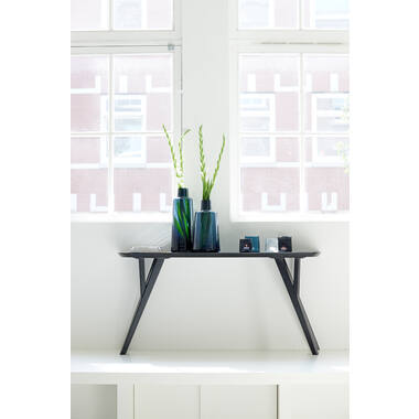 Side table 160x44x82 cm QUENZA acacia hout mat zwart