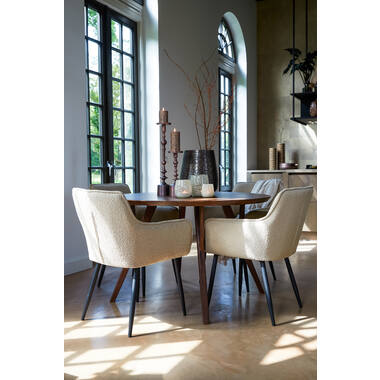 Eettafel Ø140x76 cm QUENZA acacia hout bruin