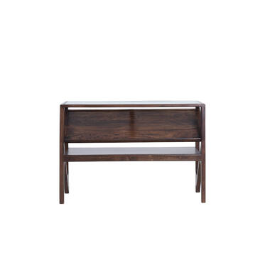 Console 119x41x80 cm YUKI mango wood chocolate brown+glass