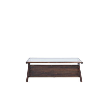 Coffee table 112x70x41 cm YUKI mango wood choco brown+glass