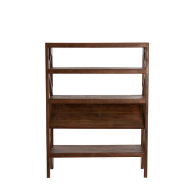 Cabinet open 120x40x160 cm YUKI acacia wood dark brown