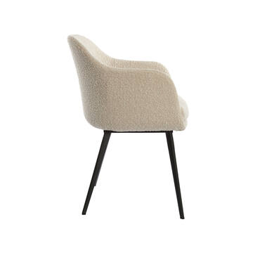 Eetkamerstoel 59x58,5x82 cm LEONE bouclé crème-zwart