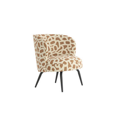 Stoel 68x67x72 cm DIEYDA terra+crème-mat zwart