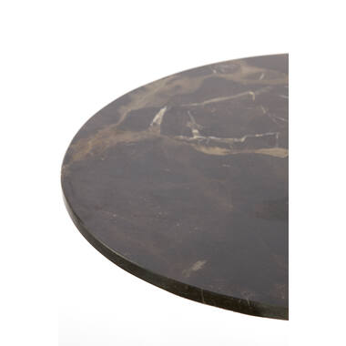 Side table Ø48x53 cm PAZO dark brown marble+dark brown
