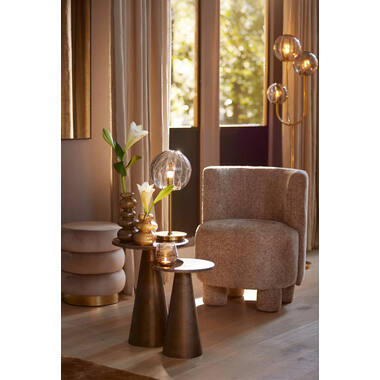 Stoel 65x65x78 cm KAMOVA bruin-crème