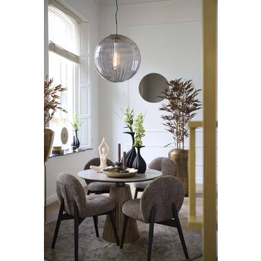 Eetkamerstoel 59x50x83 cm SINOSA licht bruin+hout dnkr bruin