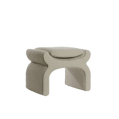 Poef 60x46x46 cm NAFYA bouclé taupe