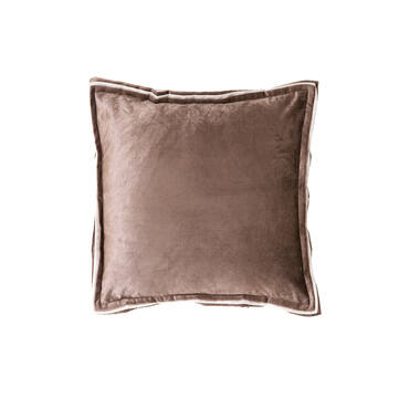 Kussen 45x45 cm BAXLEY velvet grijs+linnen naturel