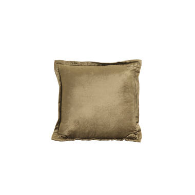 Kussen 45x45 cm BAXLEY velvet groen+linnen naturel