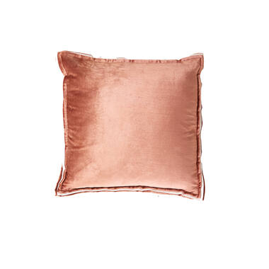 Kussen 45x45 cm BAXLEY velvet oud roze+linnen naturel