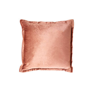Kussen 45x45 cm BAXLEY velvet oud roze+linnen naturel