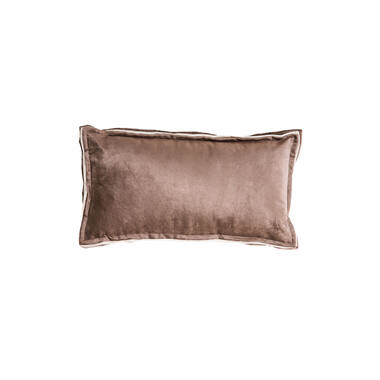 Kussen 60x30 cm BAXLEY velvet grijs+linnen naturel