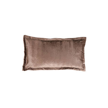 Kussen 60x30 cm BAXLEY velvet grijs+linnen naturel