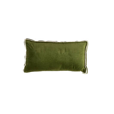 Kussen 60x30 cm BAXLEY velvet donker groen+linnen naturel