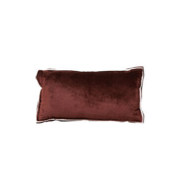 Kussen 60x30 cm BAXLEY velvet donker bruin+linnen naturel