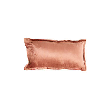 Kussen 60x30 cm BAXLEY velvet oud roze+linnen naturel