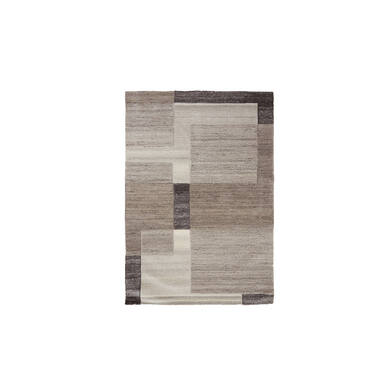 Vloerkleed 160x230 cm ALMAO wol beige+donker bruin