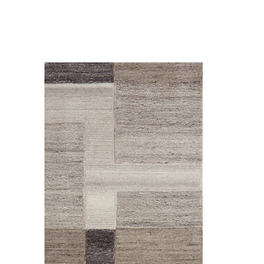 Vloerkleed 160x230 cm ALMAO wol beige+donker bruin