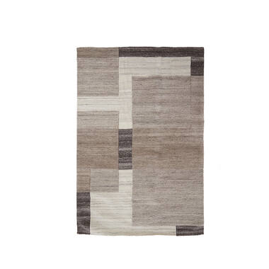 Vloerkleed 200x300 cm ALMAO wol beige+donker bruin