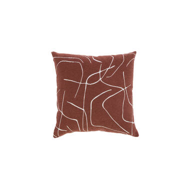 Kussen 45x45 cm ROYCE terra-wit