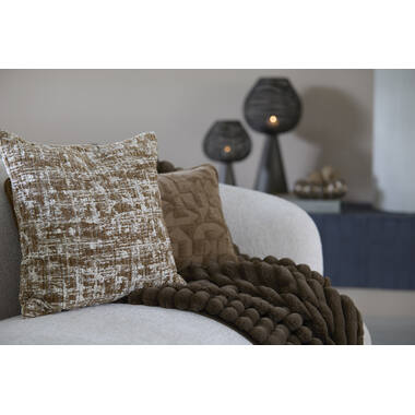 Cushion 45x45 cm SALIDA olive green+cream feather filled