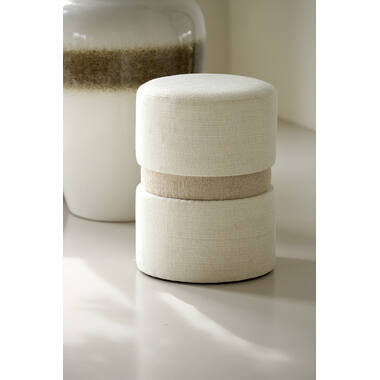 Pouf Ø35x46 cm NOVIRA beige+cream
