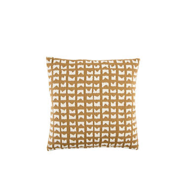 Cushion 45x45 cm SONTRA mustard yellow+cream feather filled
