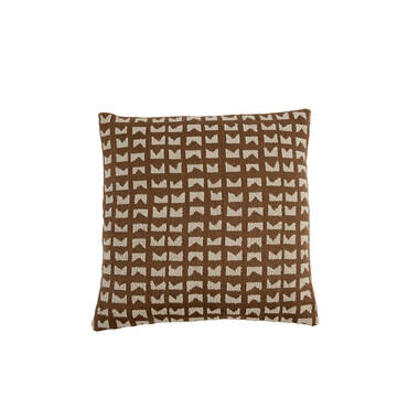Cushion 45x45 cm SONTRA dark brown+taupe feather filled